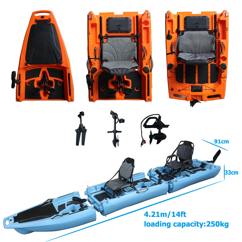 Fishing Kayak Seat - 14FT 2 Person Detachable Pedal Kayak