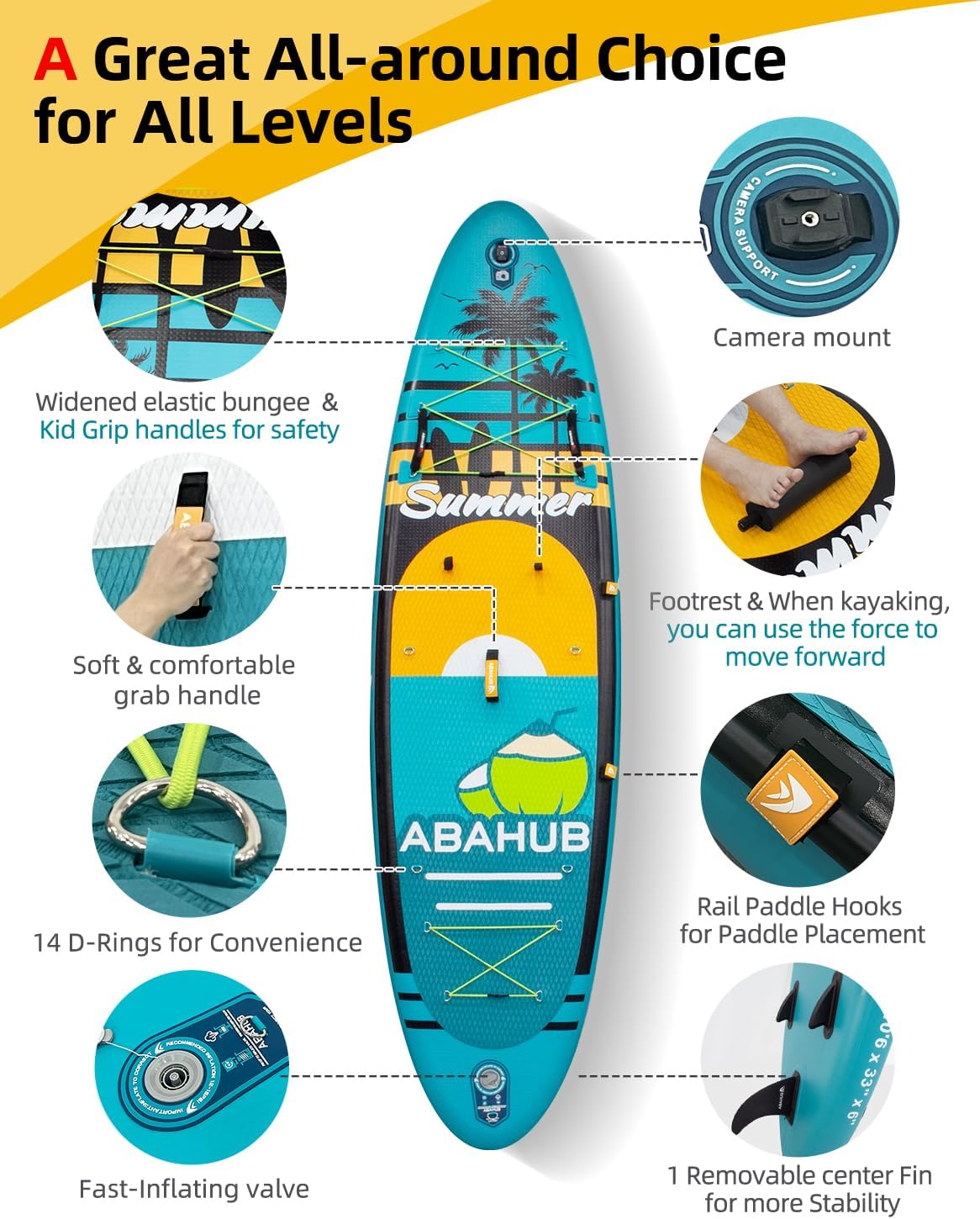 Wide 10.6ft x 31/34in Inflatab - Fishing Kayak Paddle ulasan dan harga