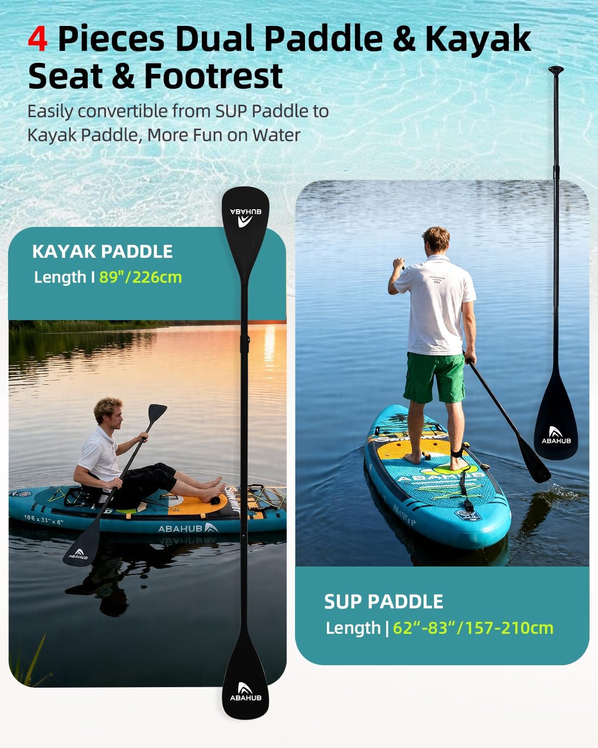 Wide 10.6ft x 31/34in Inflatab - Fishing Kayak Paddle ulasan dan harga